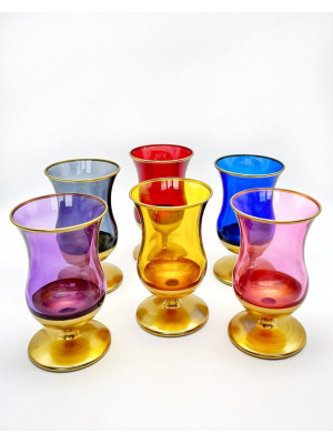 Özcam Kristal D-2400 6 Parça 6 Kişilik Karışık Renk Su Bardağı Seti